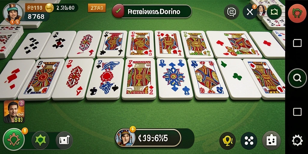 Tampilan gameplay utama dari game Domino 8768 yang menarik.