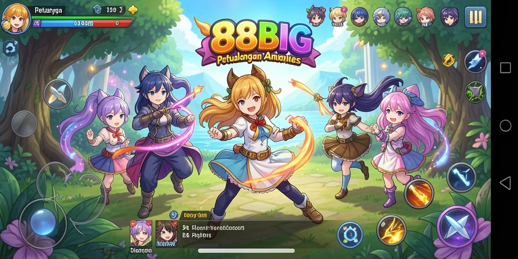 Tampilan seru dari gameplay 88BIG yang penuh aksi Anime.