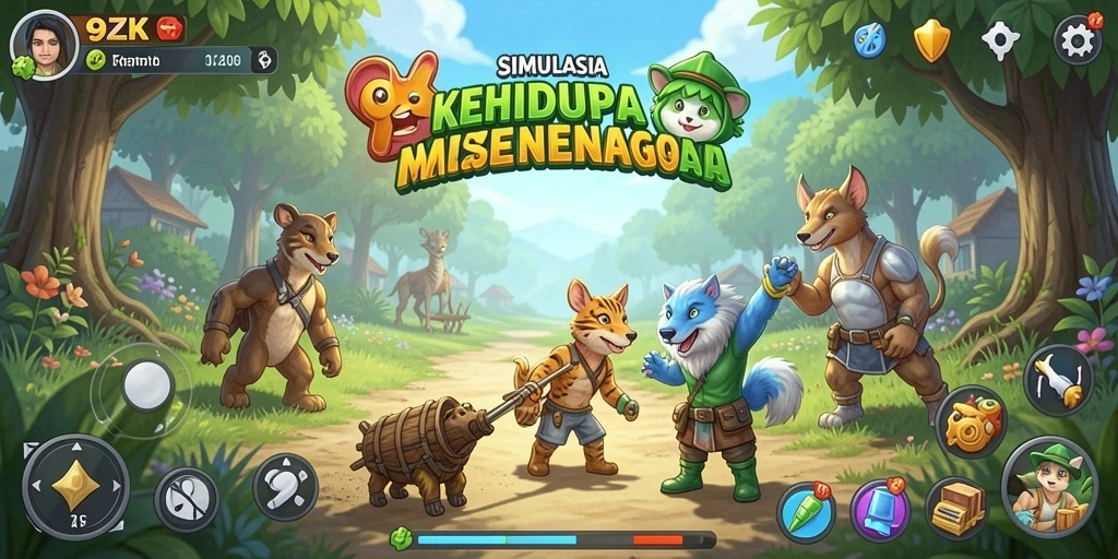 Tampilan gameplay menarik di dunia virtual 9ZK.