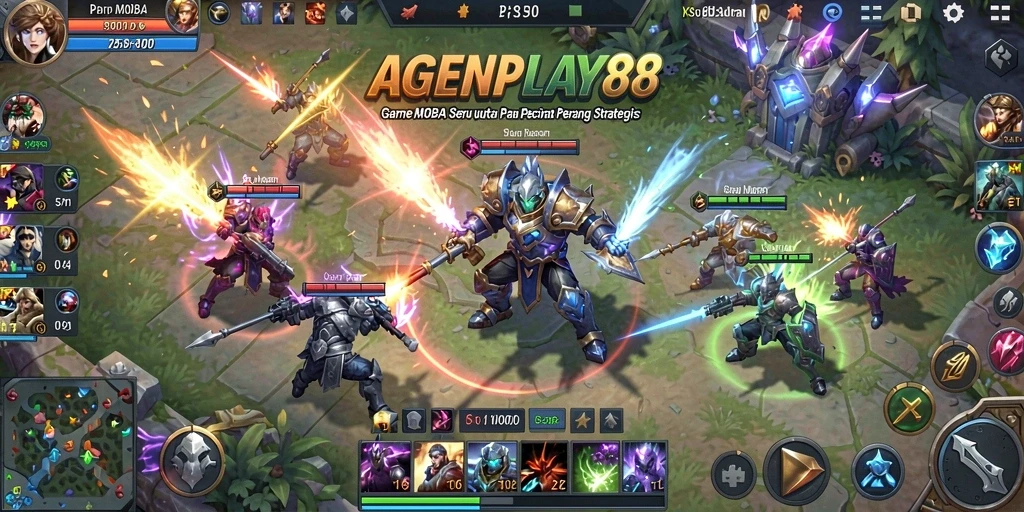 Screenshot gameplay AGENPLAY88 yang menampilkan aksi pertempuran seru.