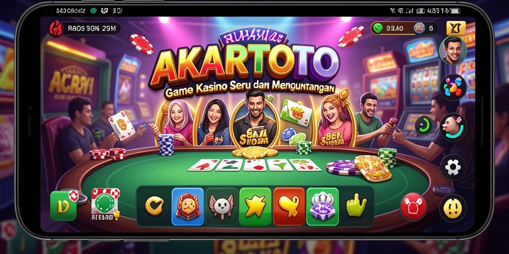 Tampilan screenshot dari gameplay seru AKARTOTO yang menggambarkan suasana Kasino.