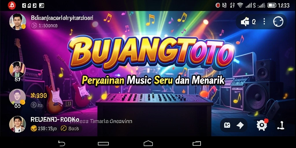 Tampilan gameplay menarik dengan berbagai pilihan lagu.
