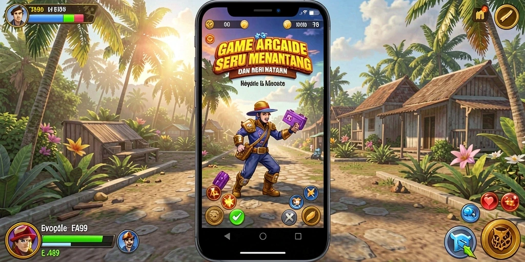 Tampilan gameplay seru FA99 dalam suasana arcade.
