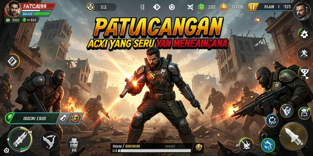 Tangkapan layar utama FATCAI99 menampilkan aksi intens dan grafik menawan.