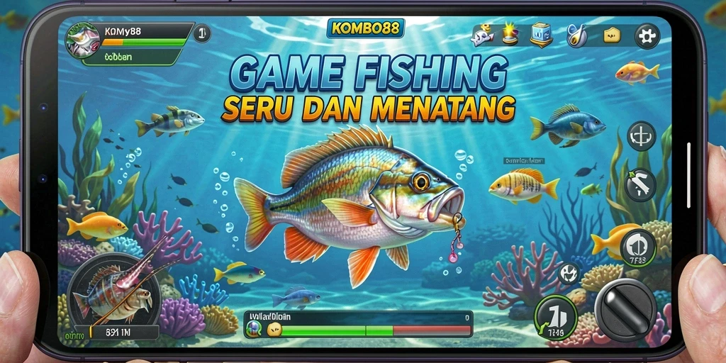 Screenshot utama KOMBO88 menampilkan gameplay memancing yang menakjubkan.