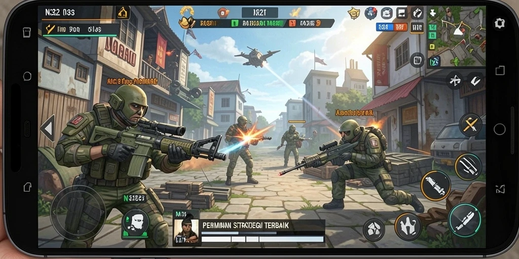 Screenshot gameplay N32 menampilkan suasana strategis yang mendebarkan.