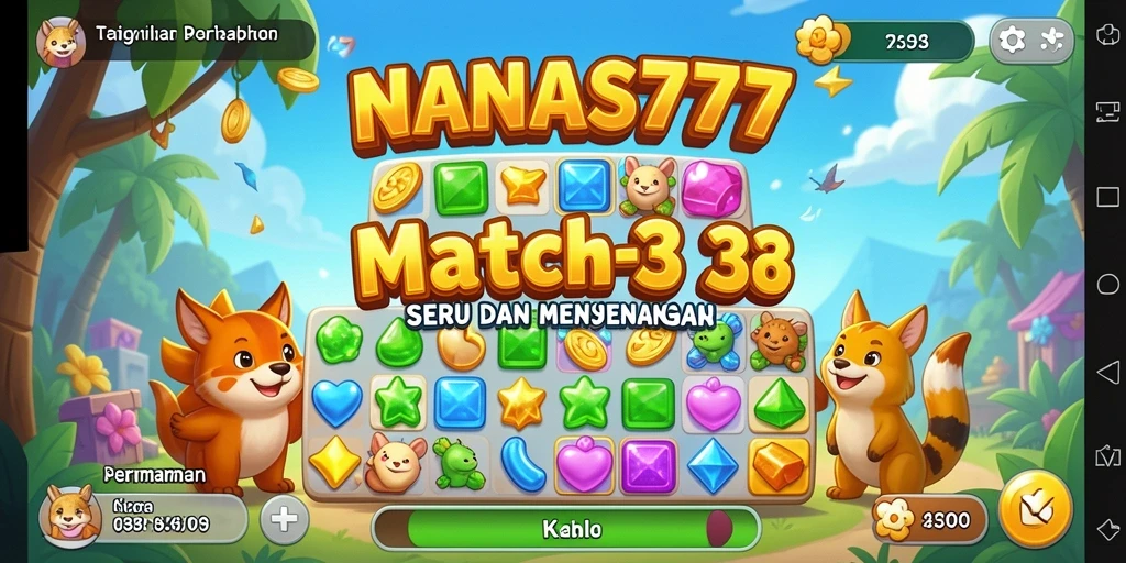 Tampilan gameplay NANAS777 yang penuh warna dan seru.
