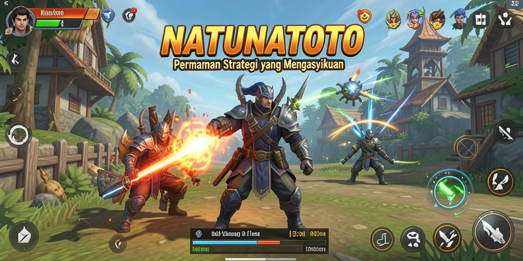 Tampilan menarik permainan strategi NATUNATOTO saat bertempur.