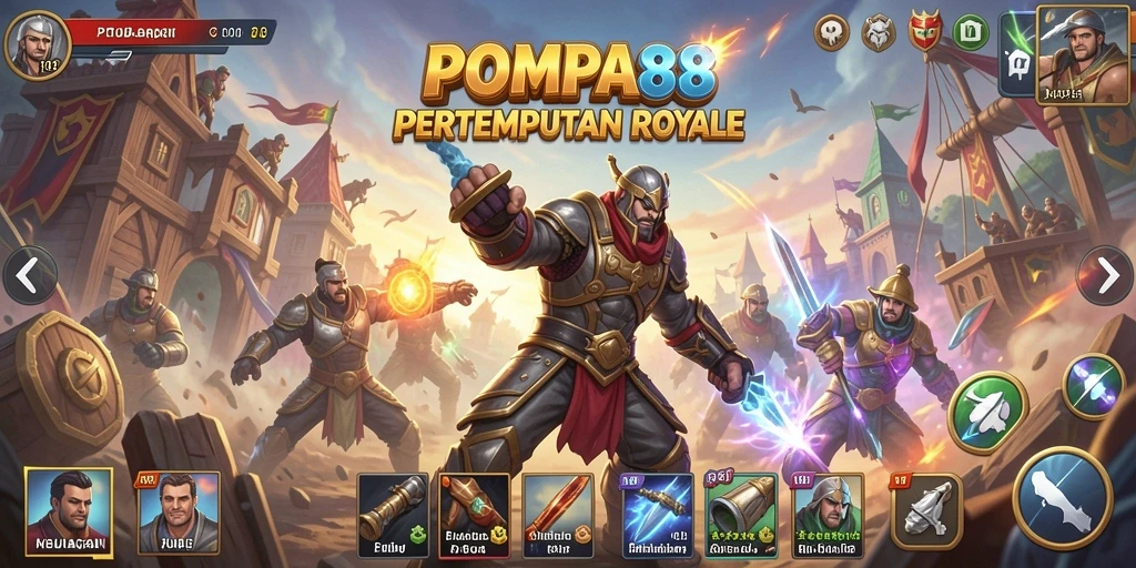 Gameplay seru POMPA88 dalam pertempuran Battle Royale.