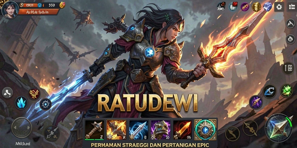 Gameplay menarik yang menunjukkan perang strategi dalam RATUDEWI.