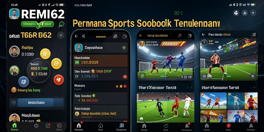 Tangkapan layar utama REMI62 menampilkan fitur taruhan langsung.